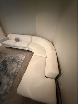 All white curve couch luxury