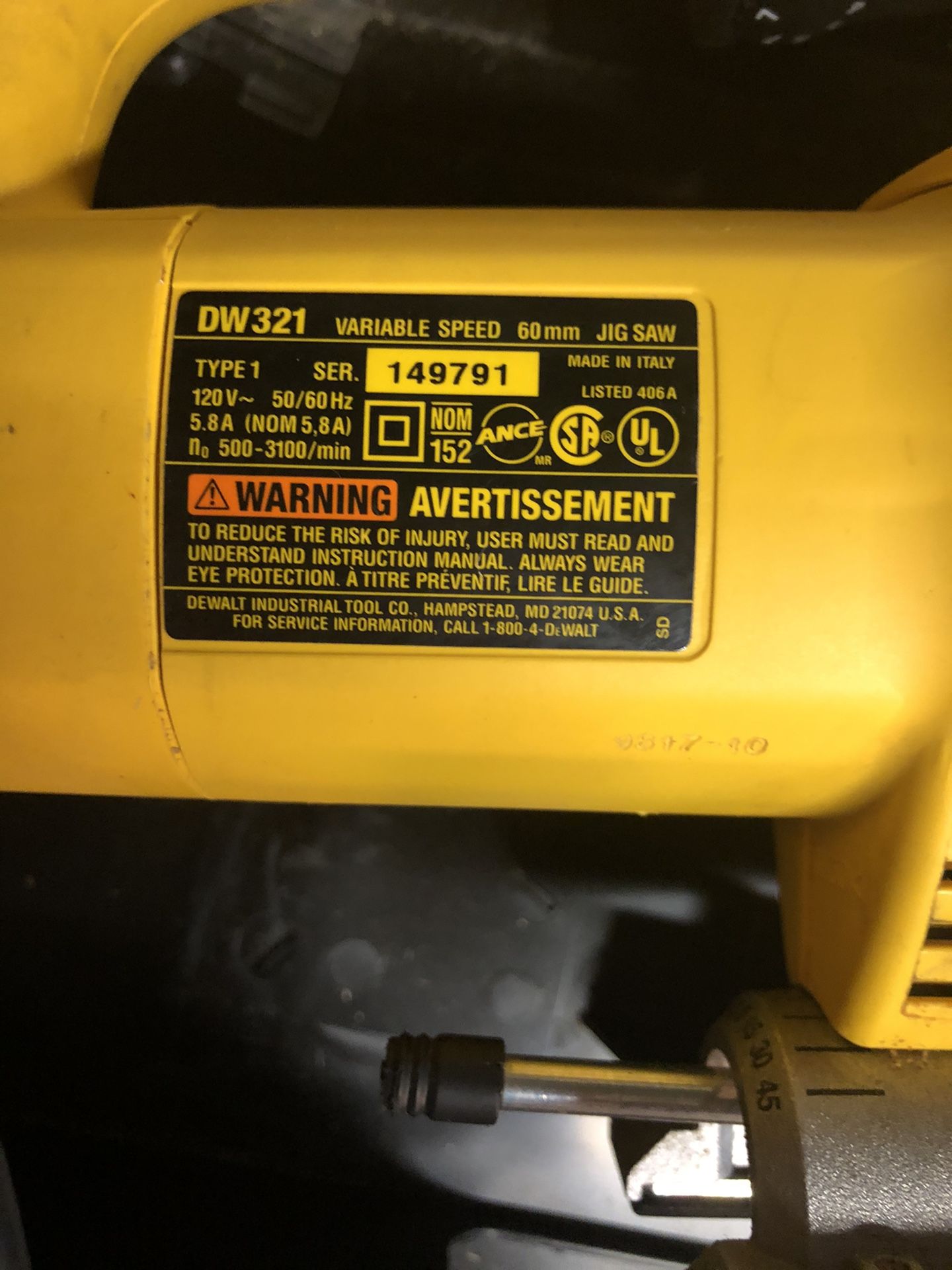Dewalt orbital jigsaw