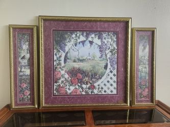 Vintage 1992 Framed Lithograph Wall Hanging Art Pieces by Glynda Turley 52/2500 Southern Sunday