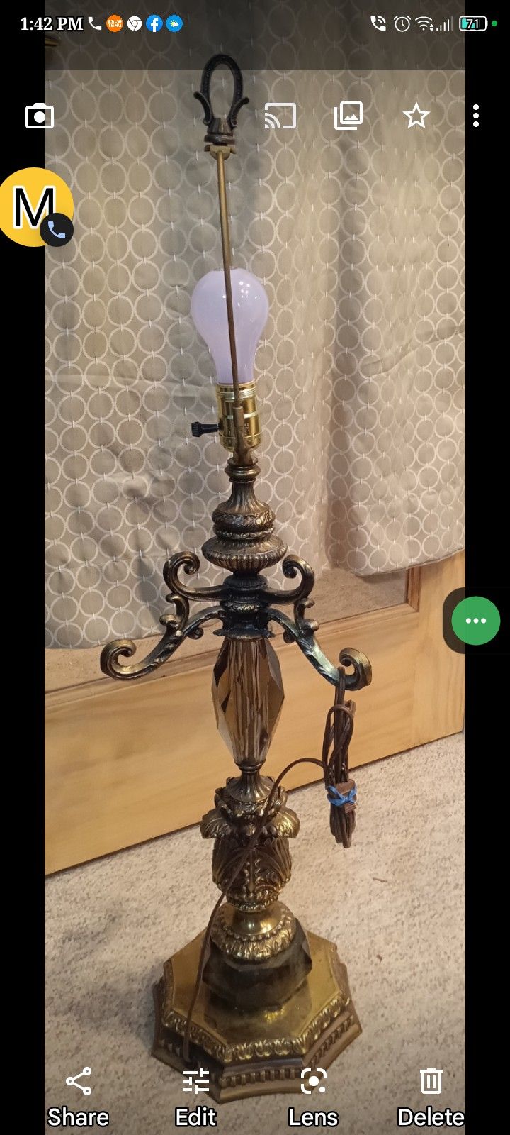 Vintage Hollywood Regency Table Lamp 