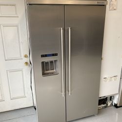 KitchenAid Stainless Steel 25 Cu. Ft. 42” Width Built-In Side-by-Side Refrigerator 
