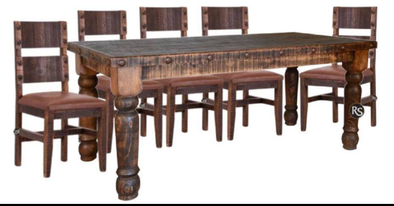 8ft Rustic Kitchen Table