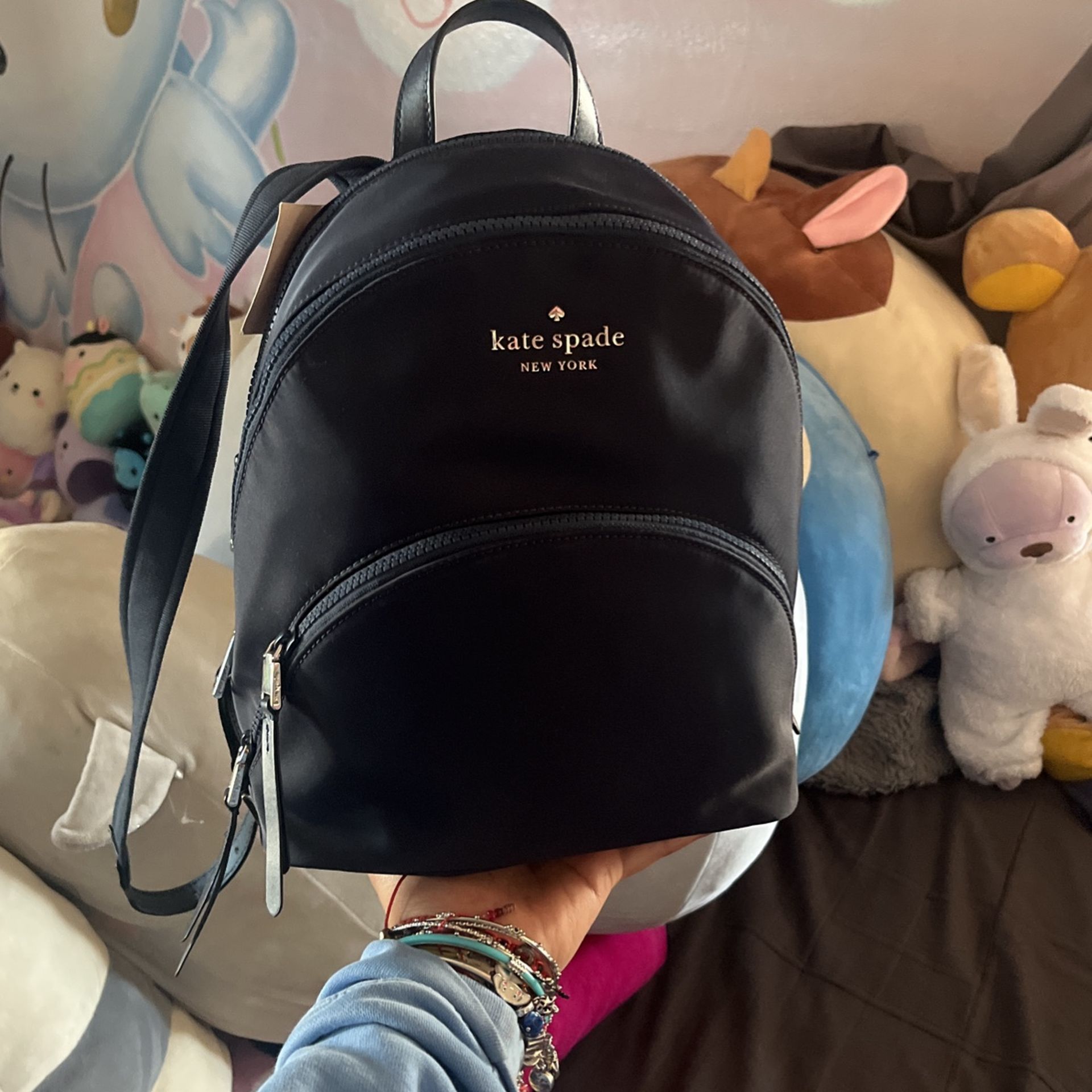 black mini backpack kate spade Buy Chelsea Bag in kc524 Online in Singapore The Kate Spade Chelsea The Little Better Nylon Mini Backpack in black with a playful apple print is a cute and practical accessory Kate Spade black leather mini