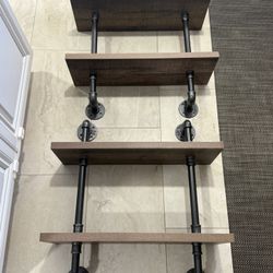 Allen + Roth Industrial Pipe Shelving , Rustic MDF Shelves