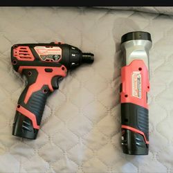 Milwaukee M12 Cordless Impact Driver + Work Light + 2x Batteries  - NEW