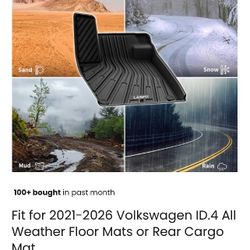 VW iD4 All Weather Floor Mats For 2021 - 2026 VW iD 4