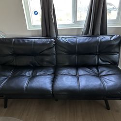 Black Leather Bed Sofa 