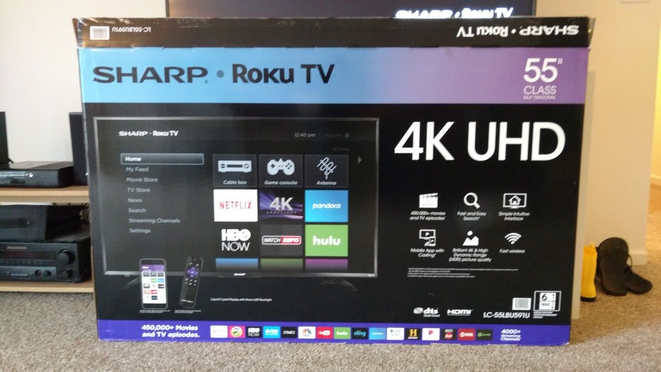 55" 4K UHD Sharp Roku TV