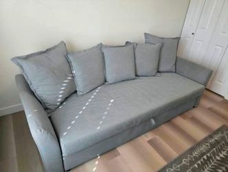 IKEA 3-Seat Sleeper Sofa Gray Built-In Storage
