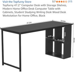 New computer desk with storage shelves