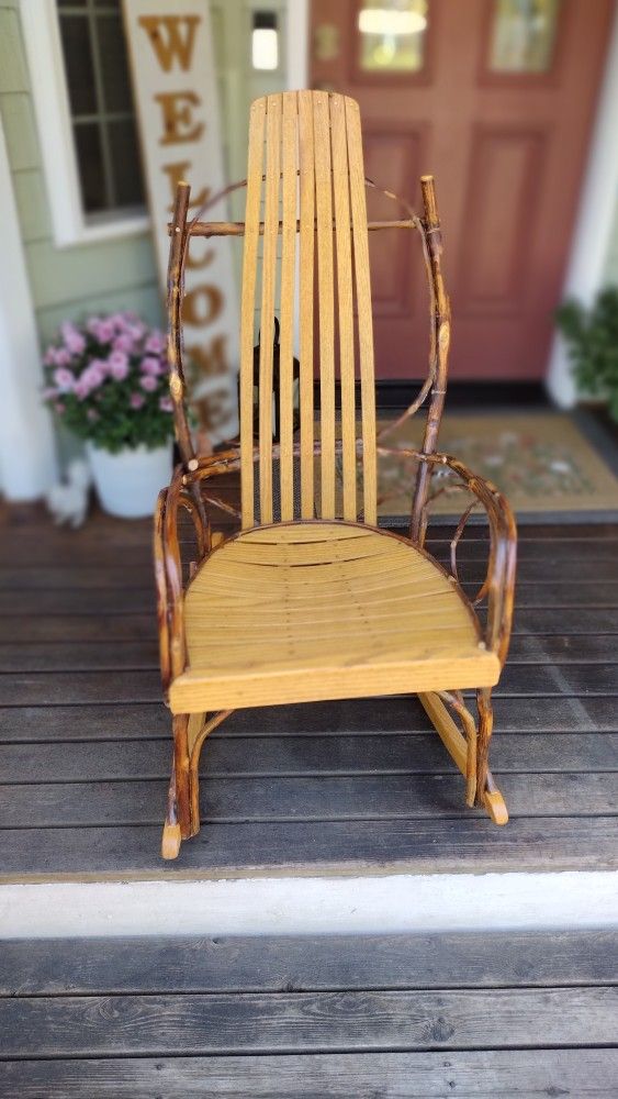 Vintage Amish Bent Hickory Rocking Chair