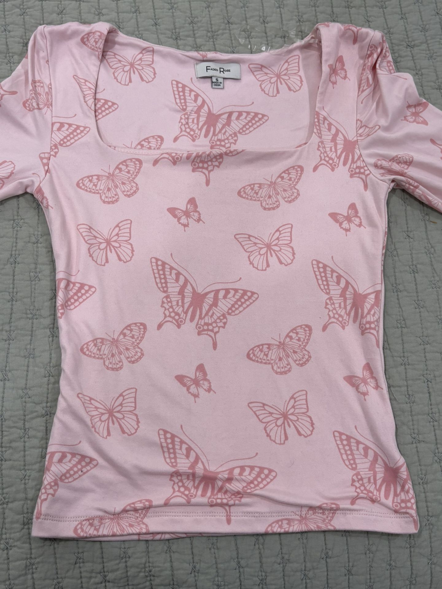 Faded Roses Butterfly Long Sleeve