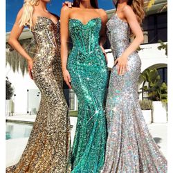 Silver Prom/Formal Dress
