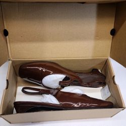 Coutgo Womens Slingback Mary Janes Low Heels Pumps Closed Round Toe Size 8