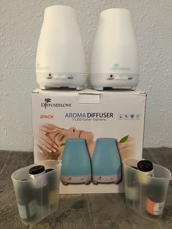 DiffuserLove Aroma Diffuser 2-Pack with 7 LED Colors