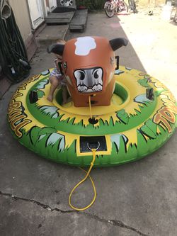 Inflatable, tow a bull hydroslide