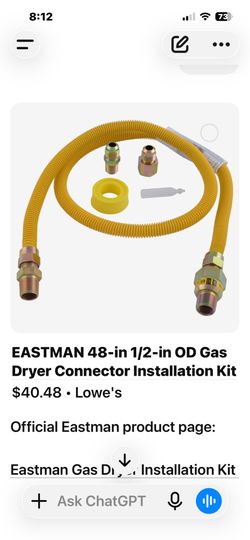 Gas Dryer Connector Kit
