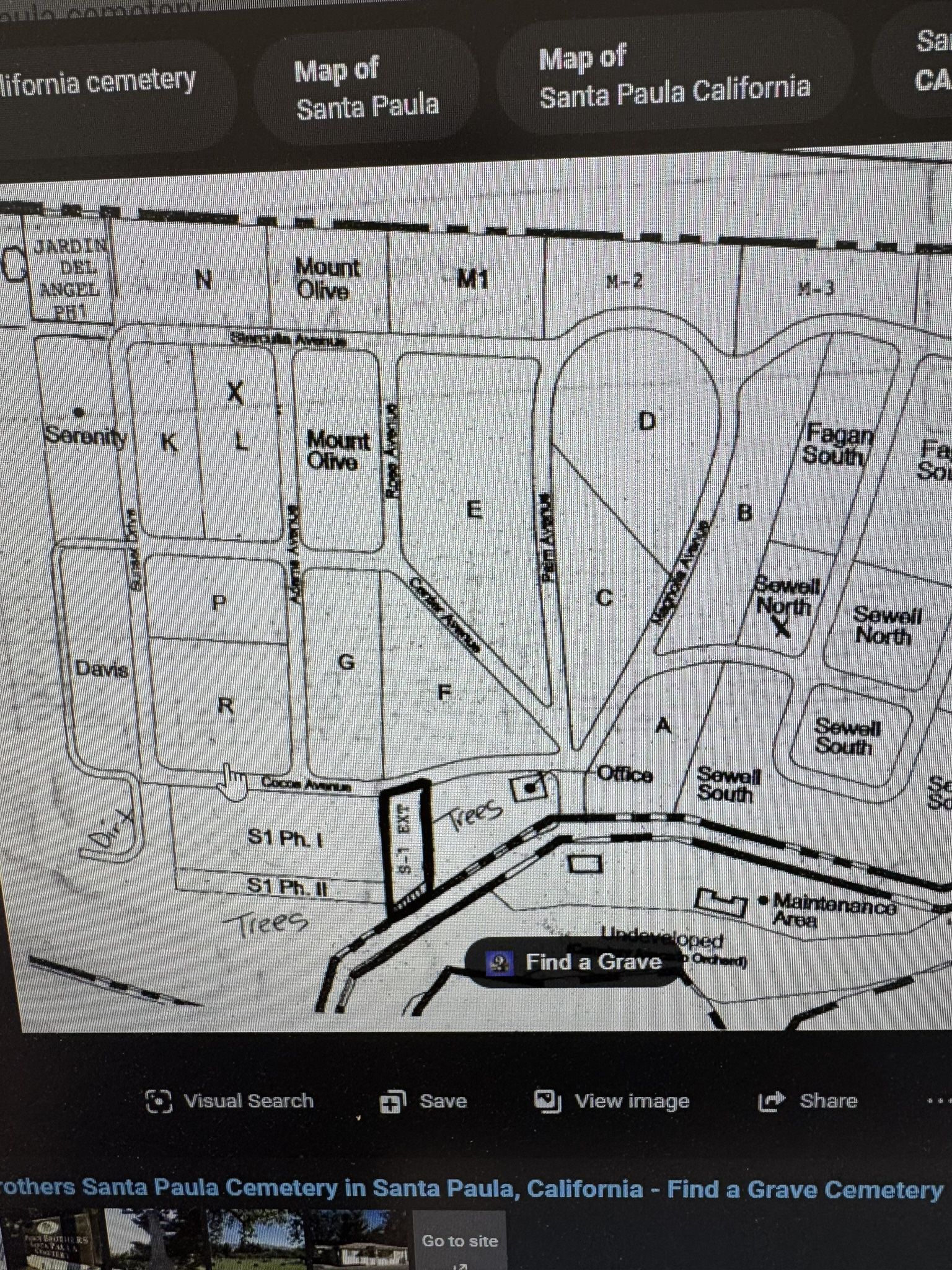 Two cemetery plots, Santa Paula, California