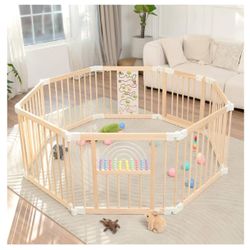 Wooden Baby Fence Play Yard 