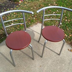 Modern trendy wooden aluminum kitchen chair pair