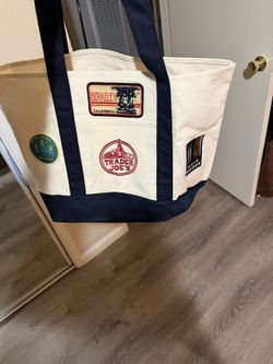 Trader Joe's Canvas Tote Bag with California Patches