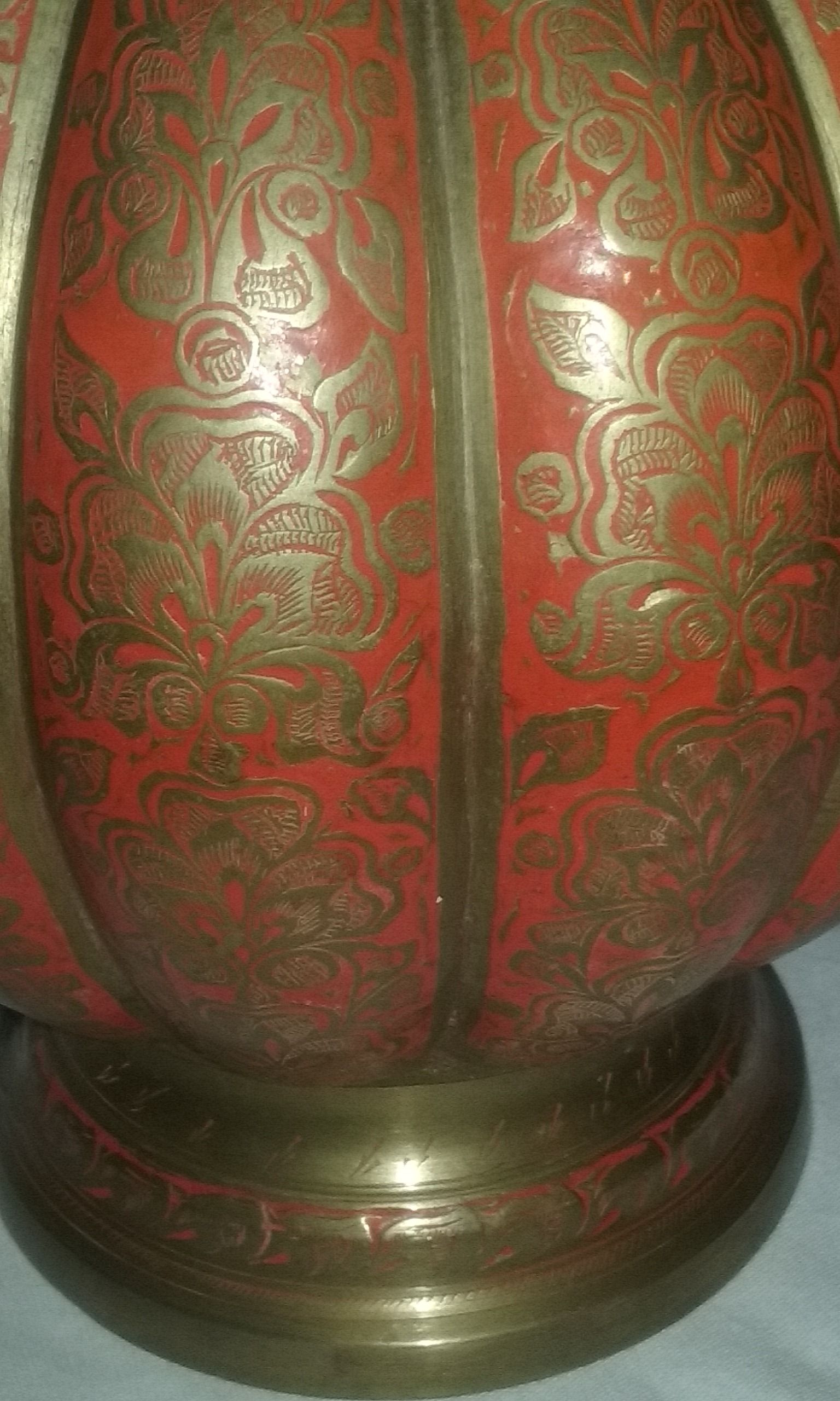 Vintage Monumental Indian Brass Table Lamp