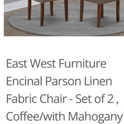 East West Furniture Abbott Parson Chair With Mahogany Leg And Linen Fabric Coffee, 
