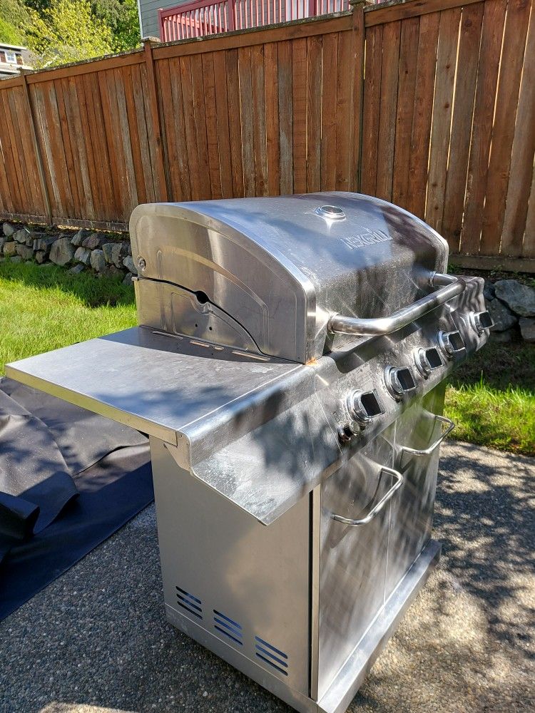 Nexgrill 4-burner Propane Gas Grill In Stainless Steel With Side Burner