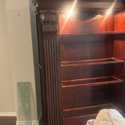Mahogany Book Shelves With Lights