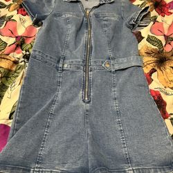 Guess Women’s Denim Jumpsuit Romper Size Large for sale