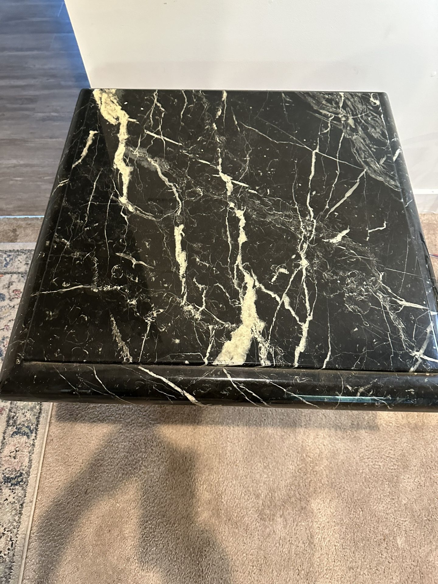 Original Black Fossil Marble Table