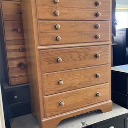 Tall Brown Bassett Dresser