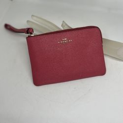 COACH Pink Leather Wristlet