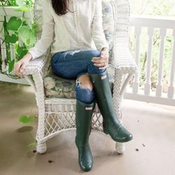 Hunter Original Gloss Tall Boots – Green/teal – Size 7