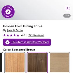 Haiden Oval Dining Table. 100% New, Unopened Box. 30% Off