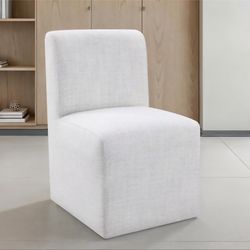 Dining Chair set 2 pc Pristine White fabric, New Especial price