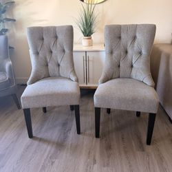Set of 2 Modern Tufted Dining Chairs