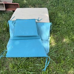 Two Cushions A Cream Heavier, A Blue  Thin One They Both $15 Each 