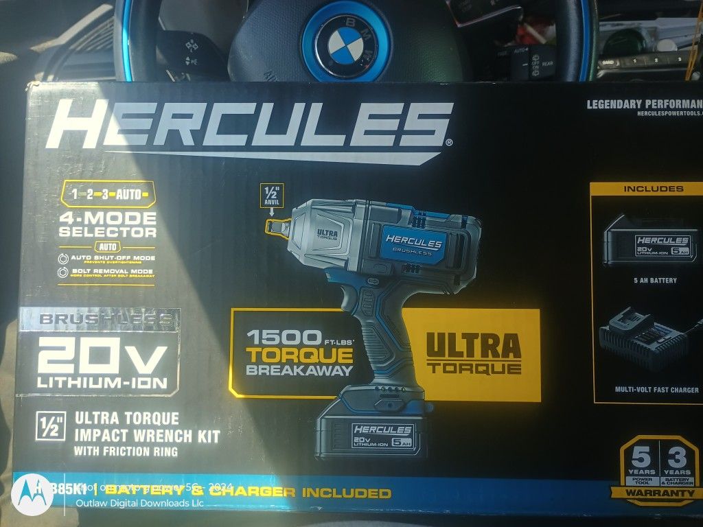 Hercules 20v Ultra Torque Impact Wrench Kit W Battery And Charger