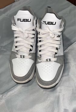 FUBU Men's Colorblock Low Top Lace-Up Athletic Sneakers White Gray Black