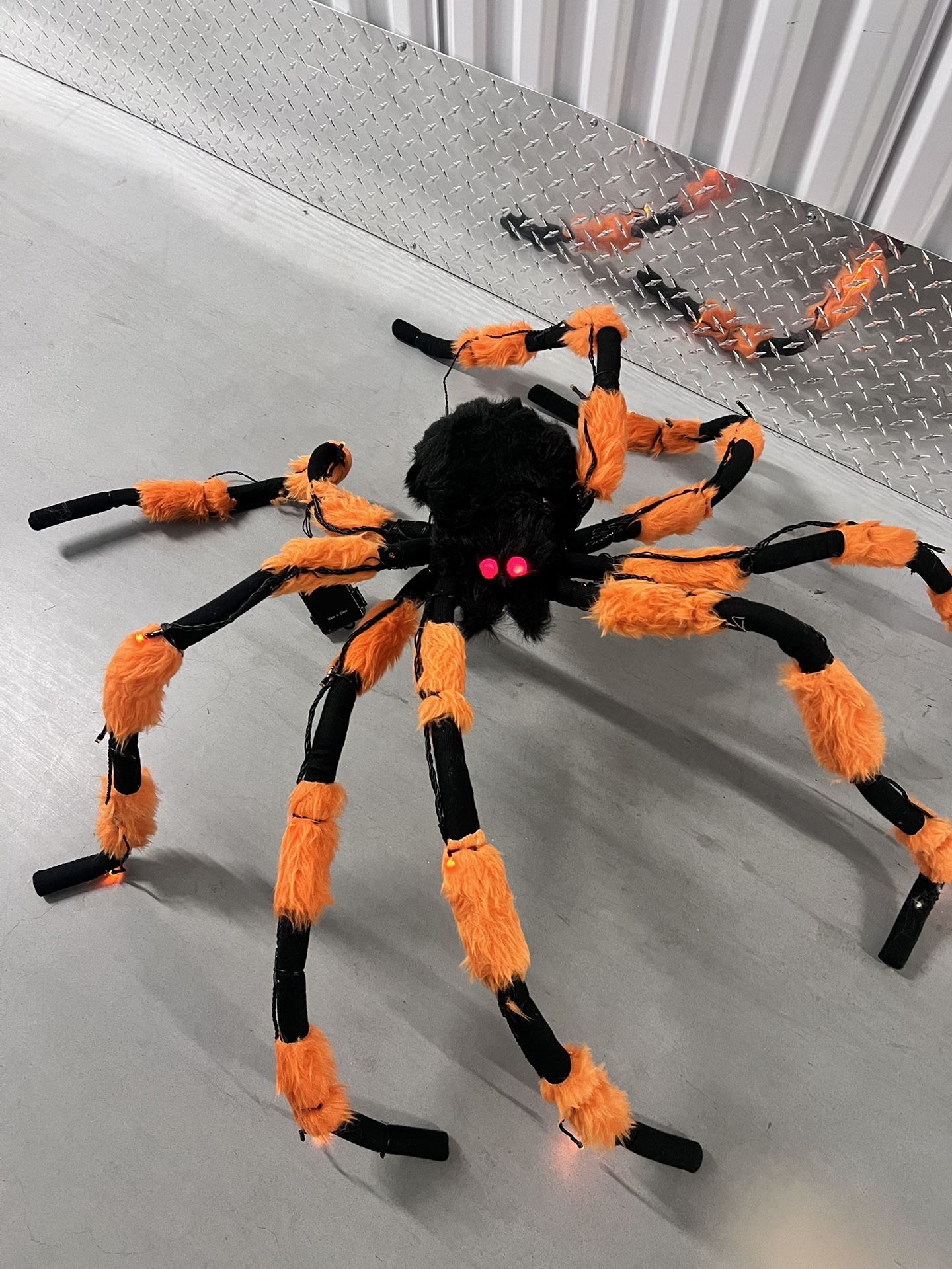 18 in. H x 48 in. W Black Spider with LED Flashing Eyes Halloween Decoration