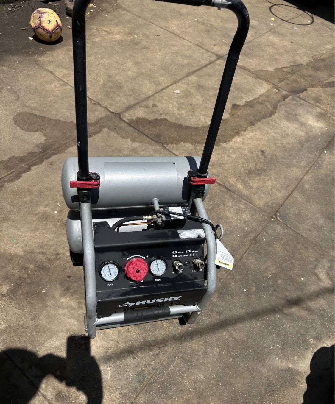 4.5 Gal. 175 PSI Portable Electric Oil-Free Quiet Twin Stack Jobsite Air Compressor w/Rubber Wheels