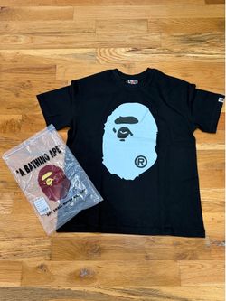 Bape t shirt black with white bape logo double sided