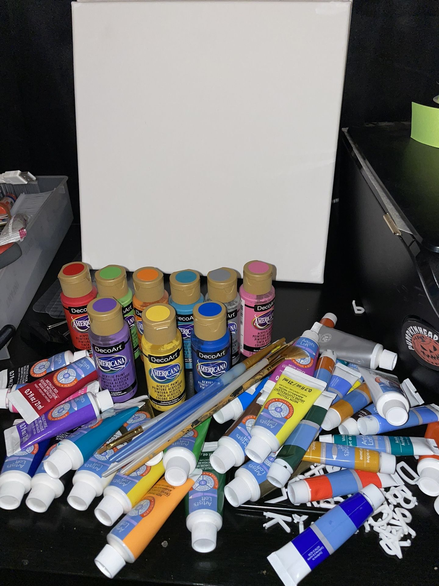 Acrylic Paints And Canvases