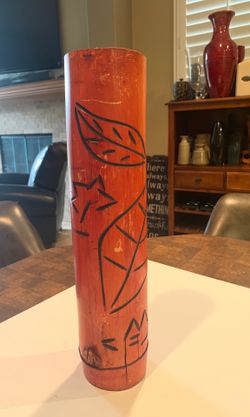 Wood flower vase decor