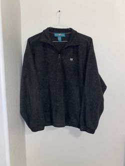 Big Dogs Men's Gray Embroidered Fleece Quarter Zip Vintage Pullover Size Small