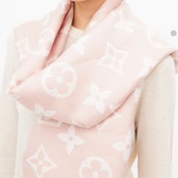 Pink Wool Lady Scarf Blanket Wrap  Gift