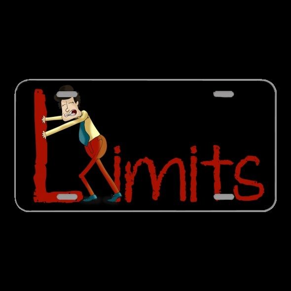 License Plate Novelty Car Front Limits Push Man Strain Cartoon