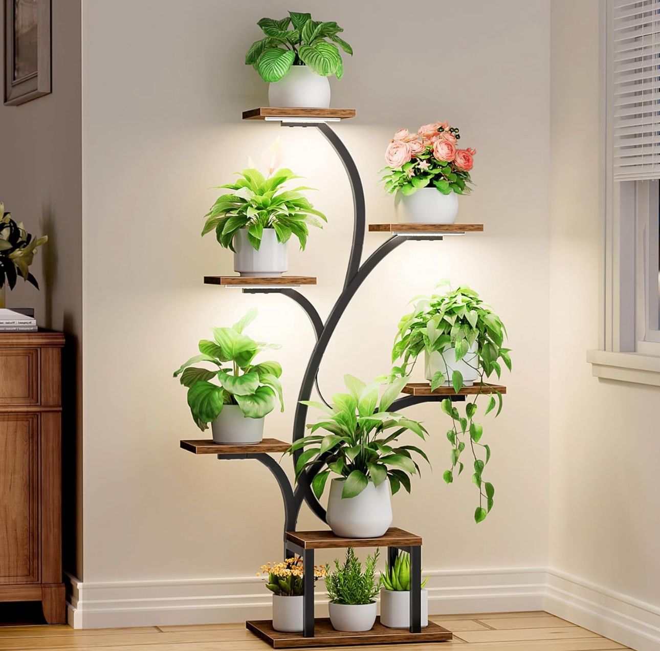 PLANT STAND INDOOR WITH GROW LIGHTS