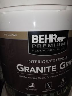 BEHR PREMIUM 5 Gal. Tan Granite Grip Decorative Flat Interior/Exterior Concrete Floor Coating